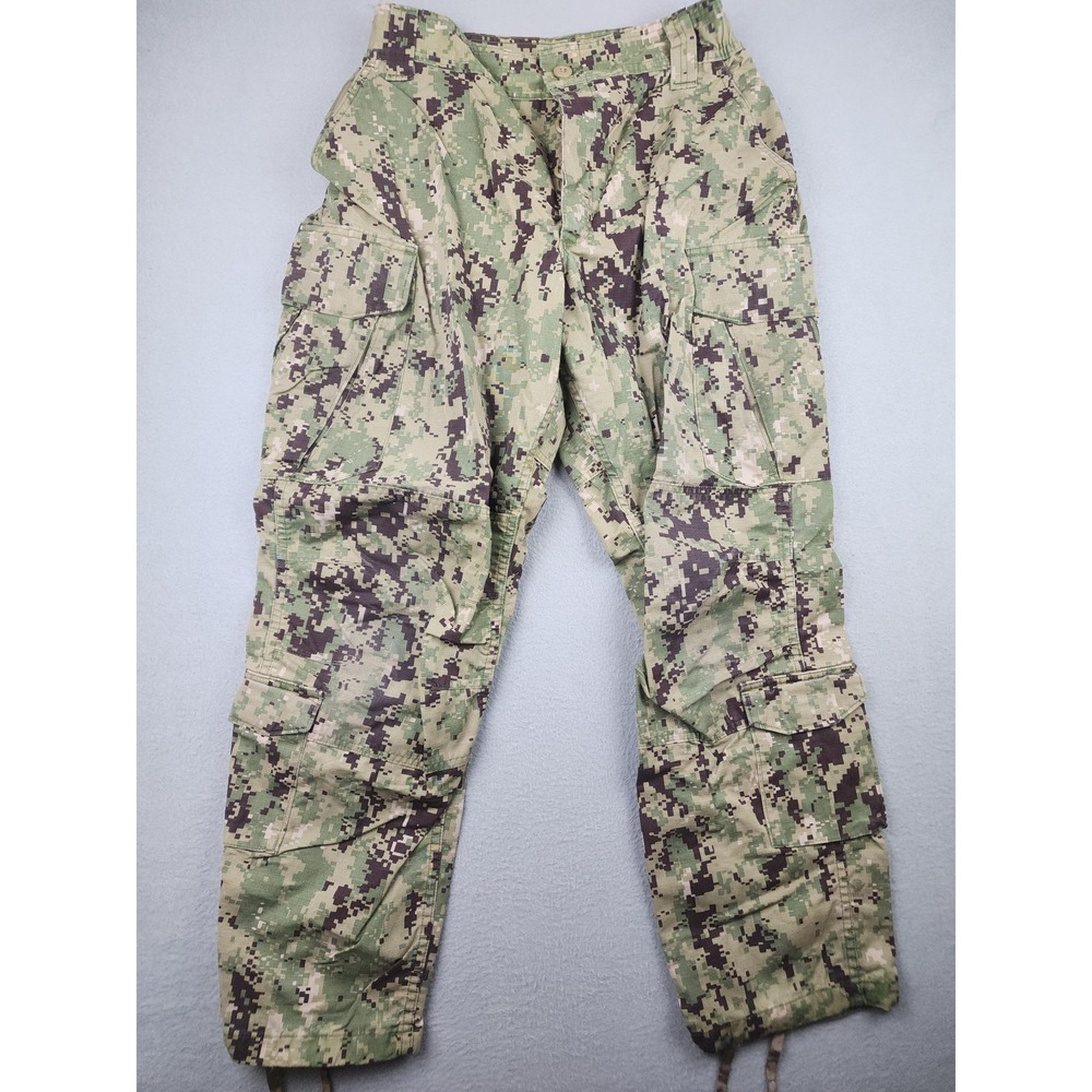 US Navy Pants Mens 33 X Short Green Type III NWU Camo Cargo Ripstop Work Seals